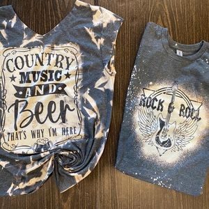 Handmade sublimated and bleached T shirt